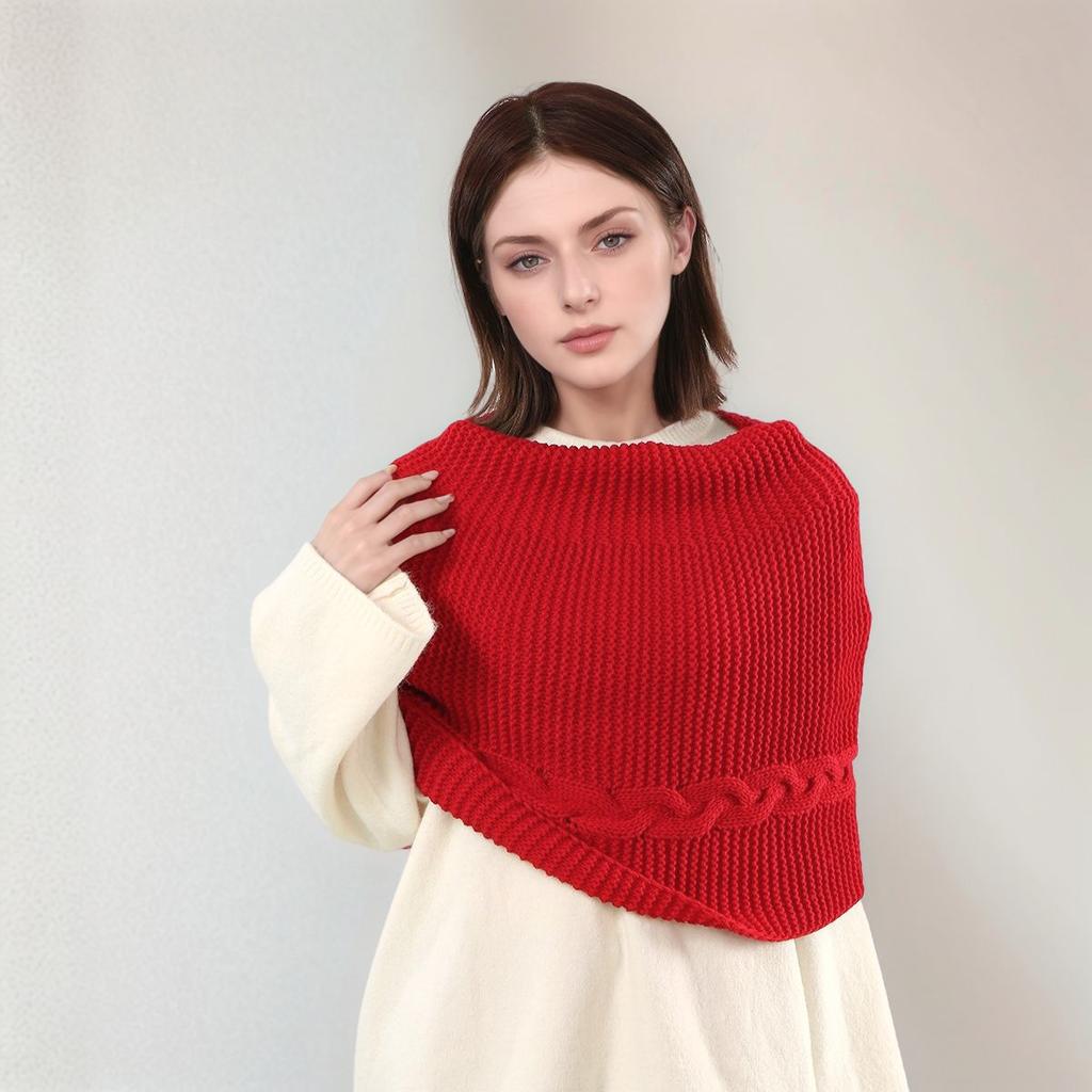 Versatile Hooded Knitted Scarf Winter Cap Neck Warmer Cowl Circle Collar Scarves Solid Color Dual Use Shawl Scarf Outwear Decor