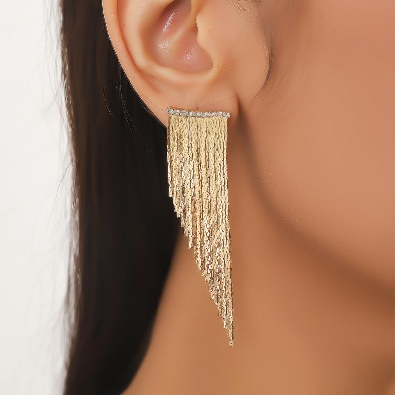 Portable Copper Tassels Earrings Comfortable All Day Wear Daily Fashion Jewelry