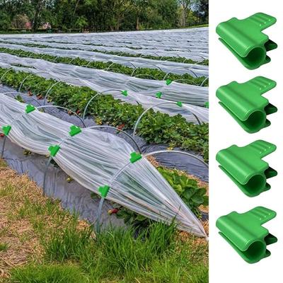10Pcs Shed Row Cover Greenhouse Film Clamps Shading Frame Support Planting Tools Greenhouse Film Pressing Buckle Windproof Green