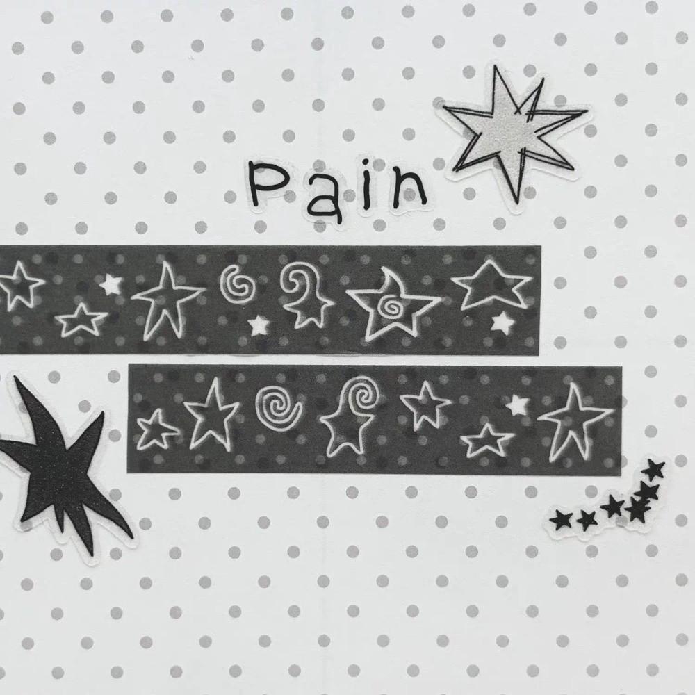 Colored Paper Tape Set Wings Pentagram Hand Account Tape New Stationery Stickers  For Scrapbook