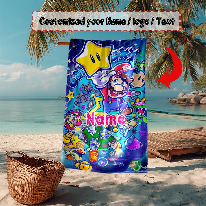 Mario Luigi Custom Name Soft Beach Towel Outdoor Vacation Beach Towel Outdoor Blanket Beach Towel Portable For Travel Beach