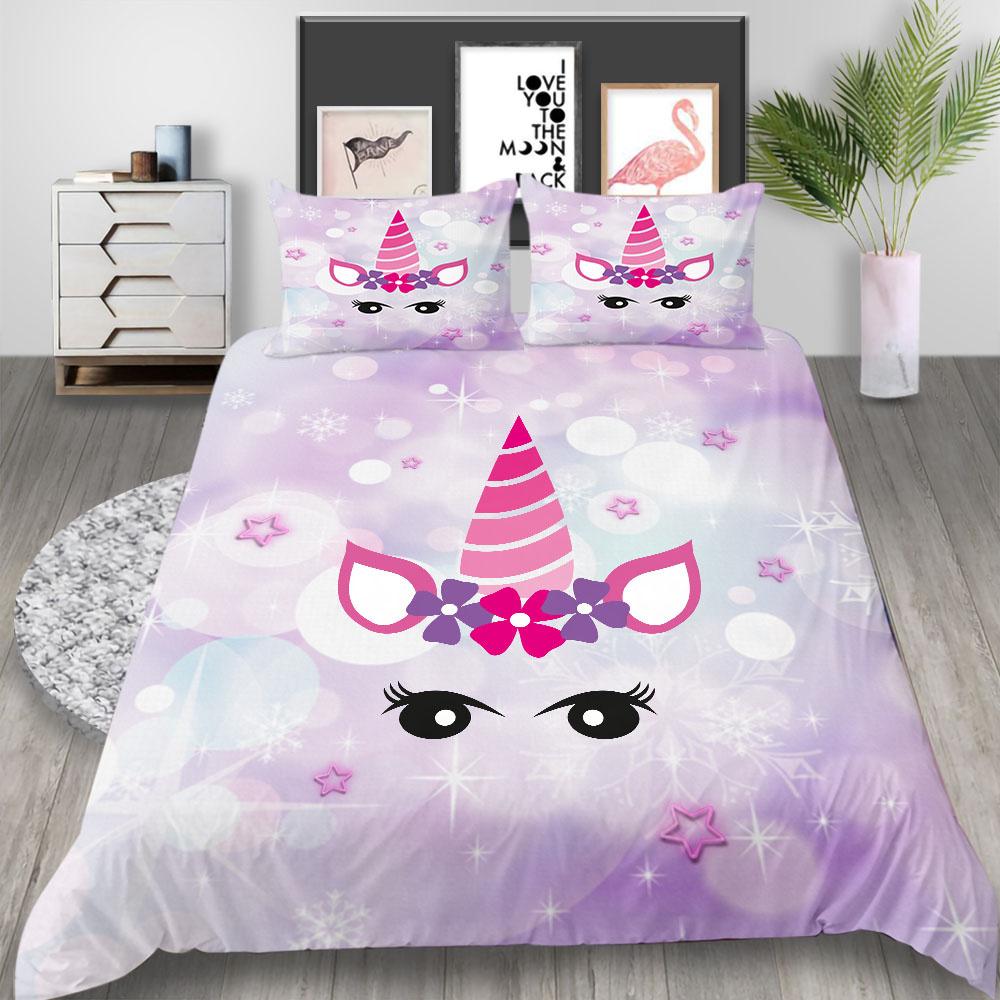 2023 New Style Unicorn Pattern Bed Cover Set Soft Home Textiles Bedding Suit with Pillowcase Boy Man Duvet Covers Girls Comforter Cover Suit