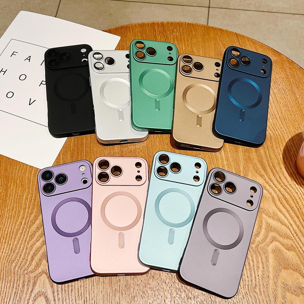 Luxury Matte Case For Apple IPhone 17 Air 16e 16 15 14 13 12 11 Pro Max Plus For Magsafe Magnetic Wireless Charging Back Cover