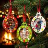 Christmas Tree Hanging Decor Pictures Frame Ornaments Wooden Red Green White Dots Photo Pendants Rustic Solid Wood Keepsake Mini Picture Frames for