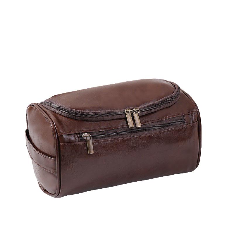 Groomsmen Gift Leather Toiletry Bag for Men Travel Shaving Kit Bathroom Bag Make Up Hanging Storage Wash Bags