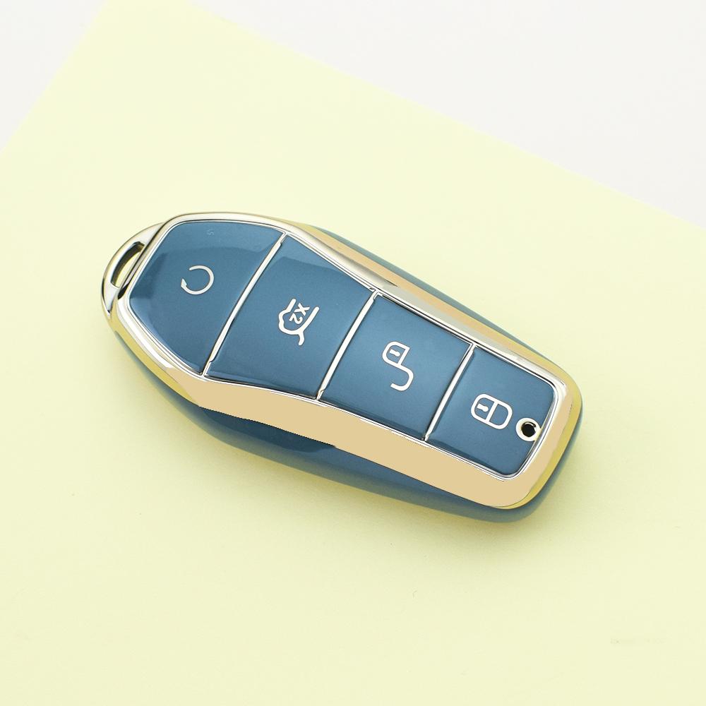 

Fashion Gold Edge TPU Car Key Case Cover Shell Fob Holder Accessories For BYD Song Plus Atto 3 Han EV Tang DM Qin Seal Dolphin серый