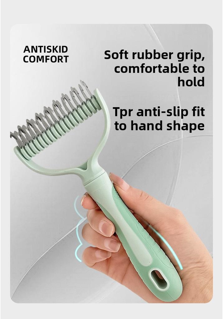 Pet Dematting Comb Stainless Steel Double Sided Undercoat Rake Dog Cat Grooming Brush Shedding Tool