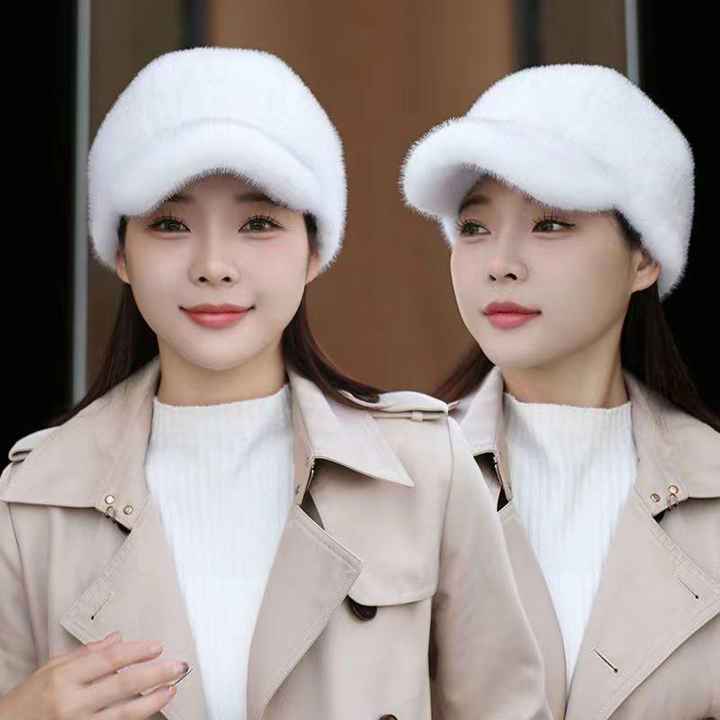 

Норка Новая шляпа Женская Зимняя Имитация Норкового Волоса Зимняя Теплая Утолщенная Шапка Рыцарь Бейсболка