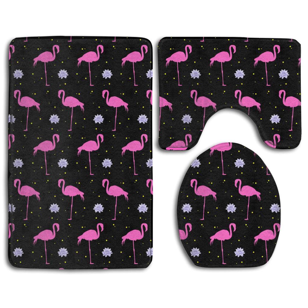 Buy Exotic Bird Pink Flamingos 3 Piece Bathroom Rugs Set Bath Rug