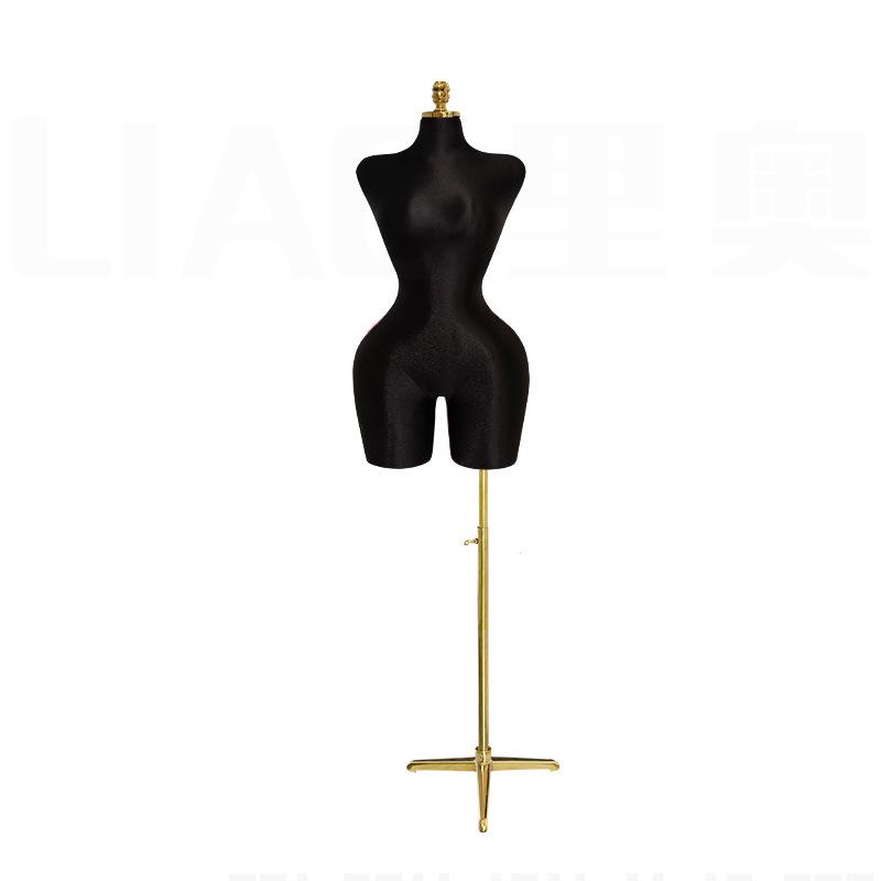 Plus-Size Fabric-Wrapped Mannequin: Women's Half-Body Display Stand, Pin-able for Clothing Store Window.