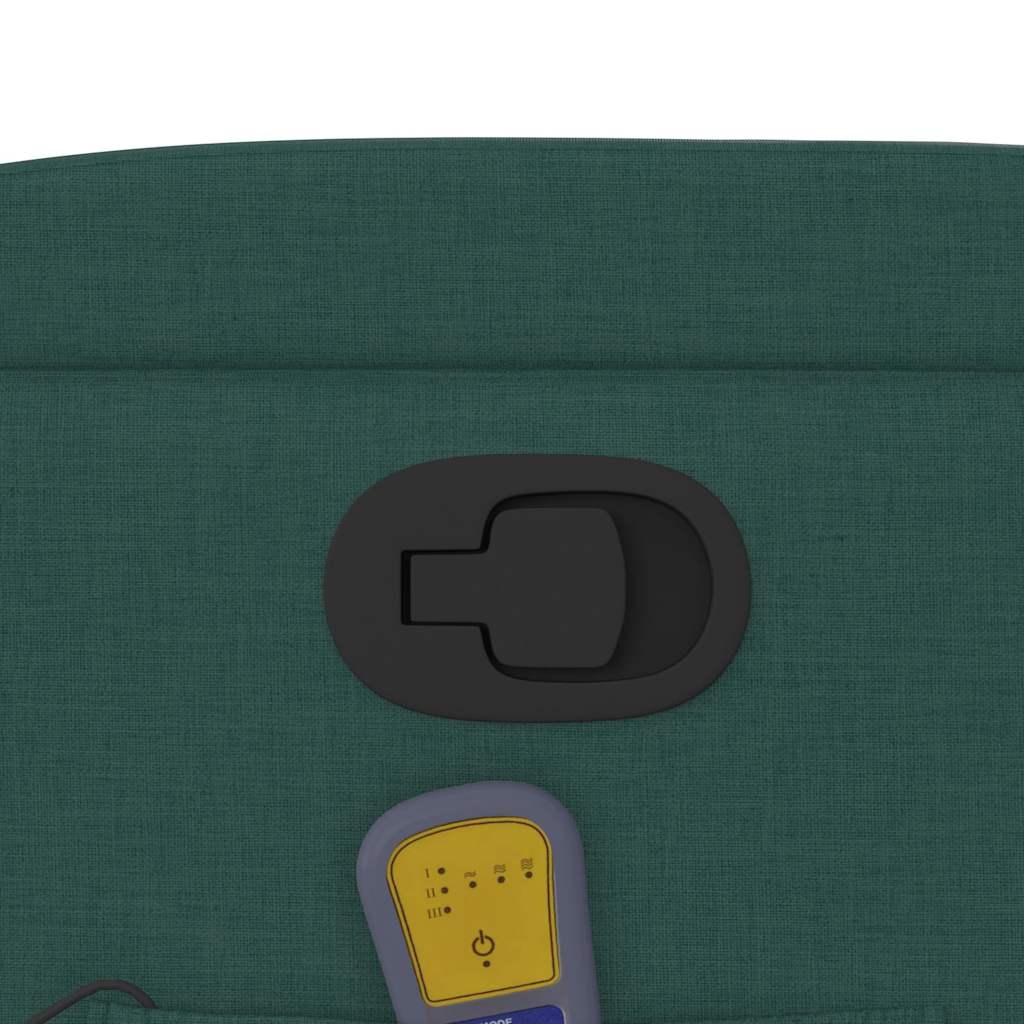 Massage Recliner with Rising Function Dark Green Fabric
