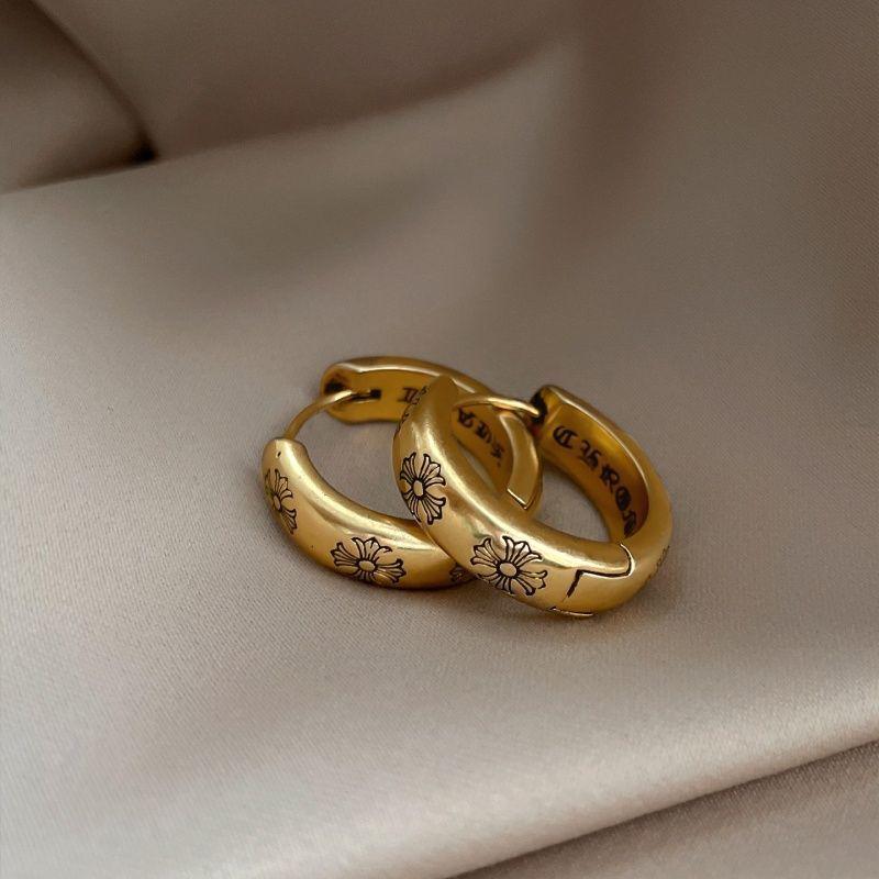 Vintage Metal Cross Hoop Earrings - Versatile, Retro, and Unique Studs with Personality.