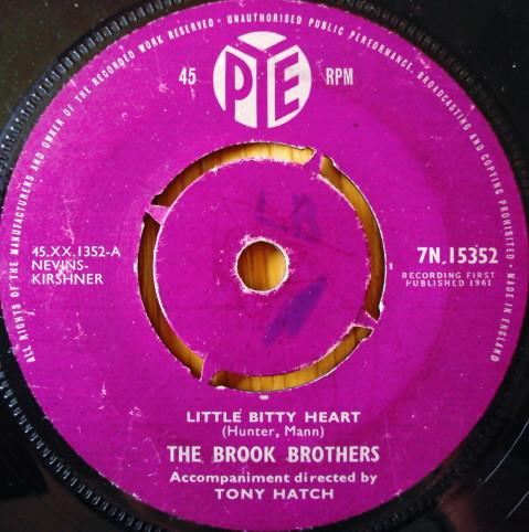 

7inch Record BROOK BROTHERS Little Bitty Heart 7N15352 PYE RECORDS 1961 UK Rock Used