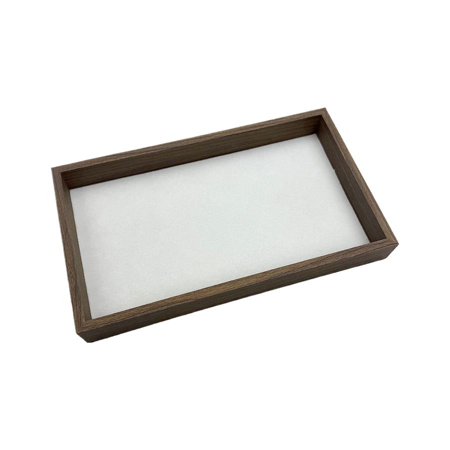 1 Pc, Walnut Wood Pattern Jewelry Box, Jewelry Tray, Suitable for Storing Necklaces, Rings, Earrings and Ear Studs. Color: Beige