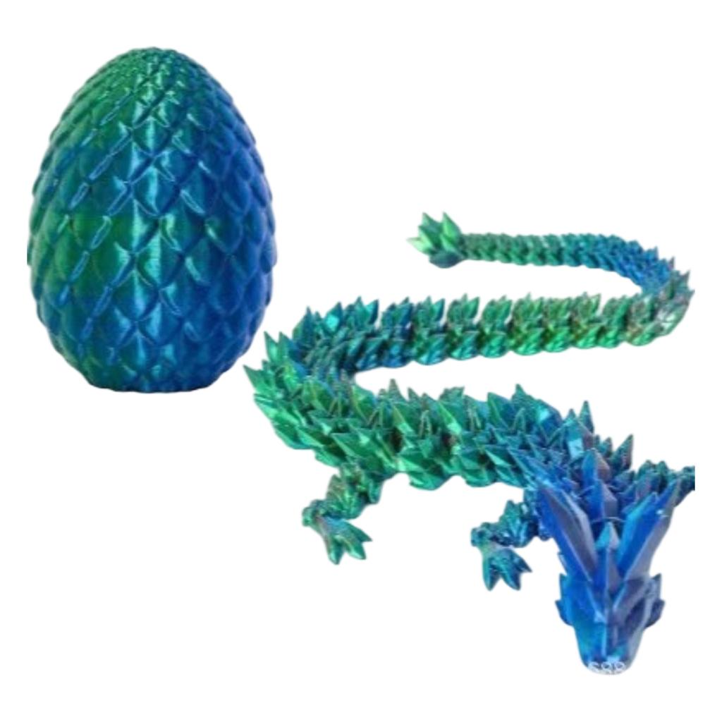 3D Printed Articulated Toy with Movable Joints and Colorful Egg