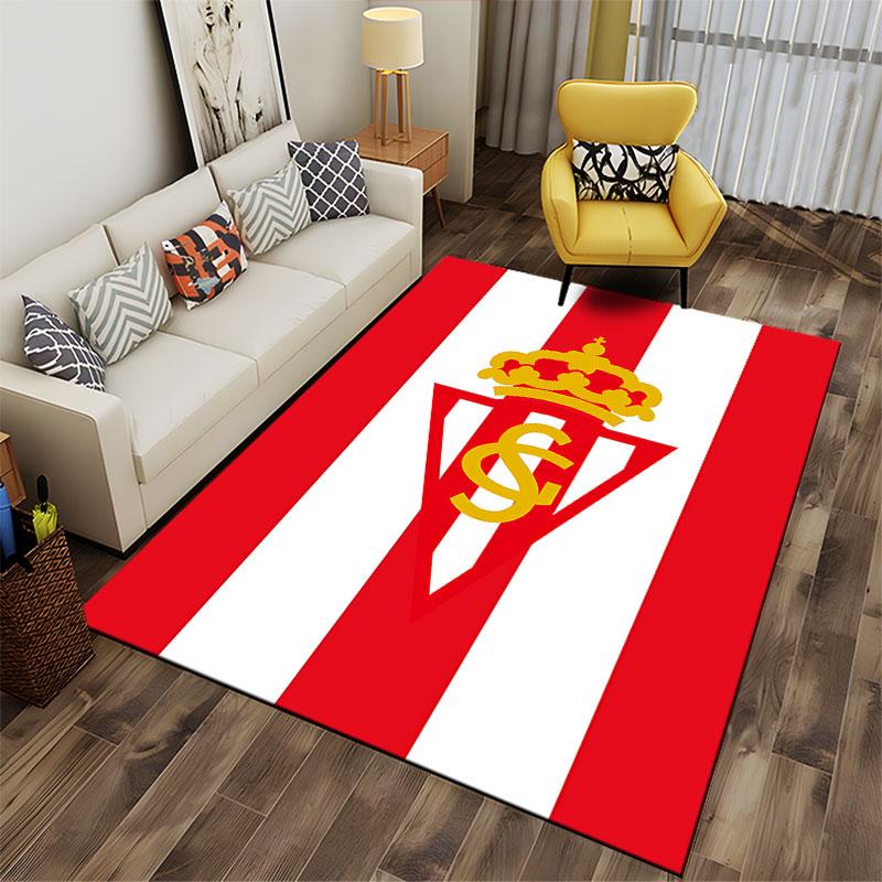 Red and White Striped Crown Logo suitable as a non-slip mat for the living room or bedroom sofa