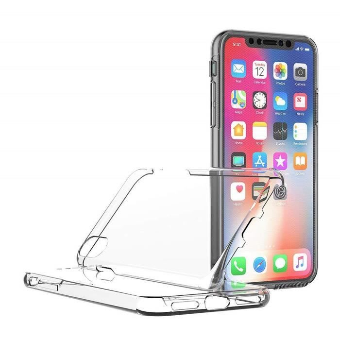 Compatible Apple iPhone X Case - Full Body Transparent TPU Gel Case Cover Front Back Protection Soft Silicone Phonillico®