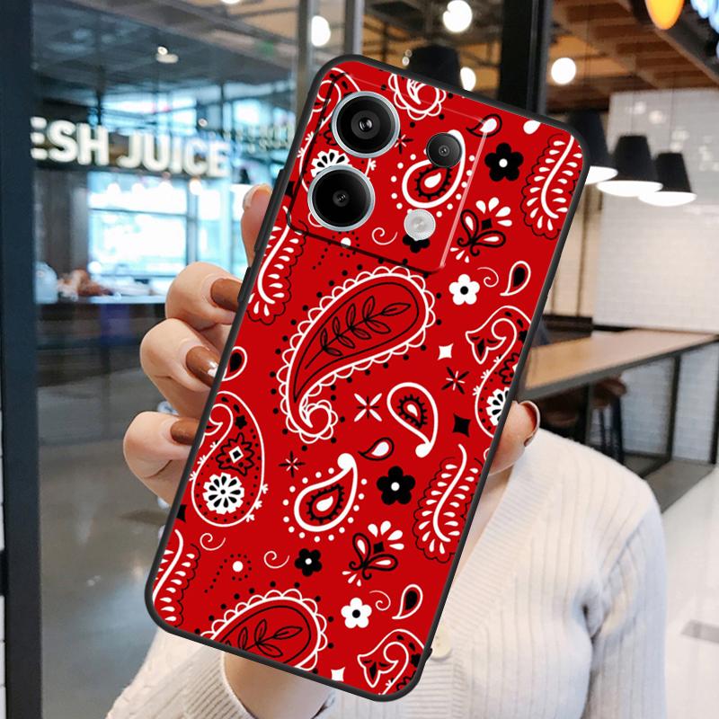 Red Bandana Paisley Case For Xiaomi Redmi Note 15 Pro Plus 10 11 12 13 14 Pro Redmi 15 15C 10C 12C 13C 14C Cover