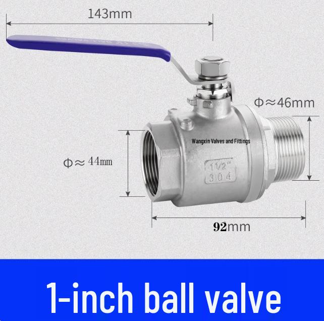 304 Stainless Steel Threaded Ball Valve - Available in 1/2, 3/4, 1, 1.5 Inch Sizes