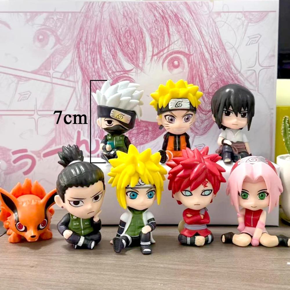 8er Set Anime Naruto Figur Kakashi Sasuke Uchiha Itachi Gaara Haruno Sakura Action Figur Q Version PVC Modell Kinderspielzeug Geschenk