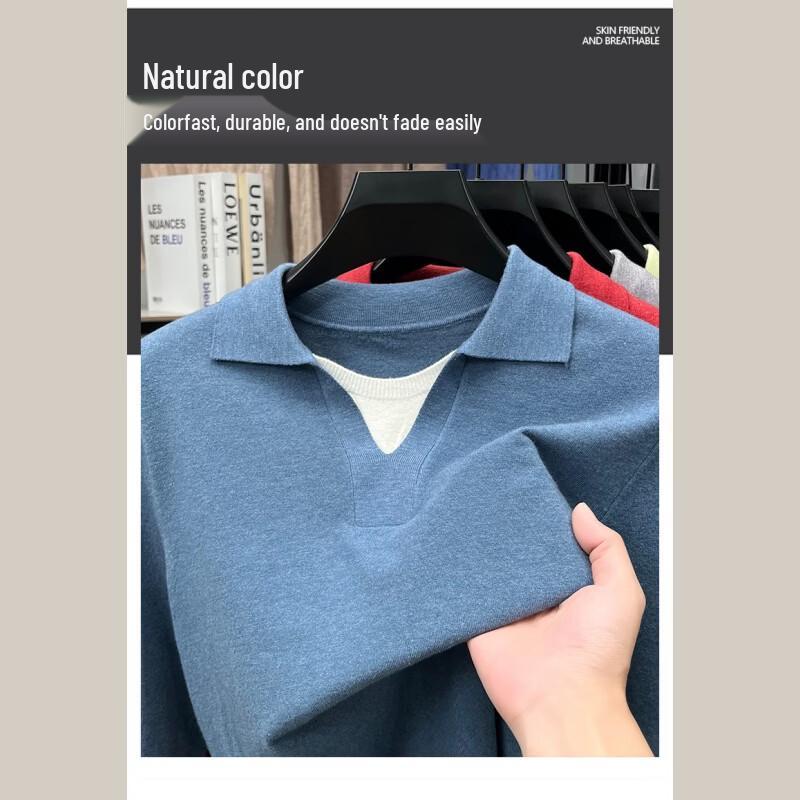 Yalu Men's Wool-Blend Mock Two-Piece Knit Sweater
