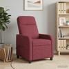 Massage Recliner Chair Wine Red Fabric