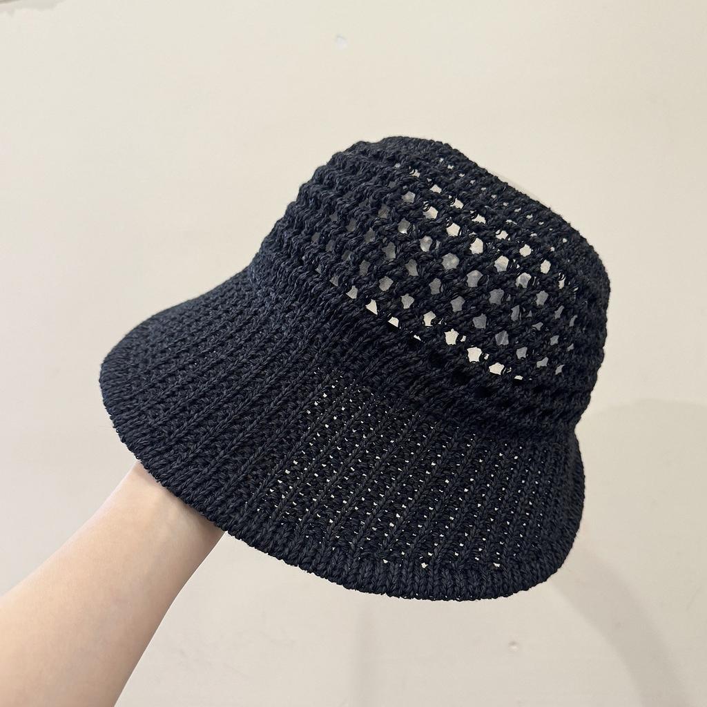 Hollow Sun Hat Summer Travel Breathable Women'S Leisure Big Brim Face Cover Sunscreen Hat Can Be Tied Empty Top Cap