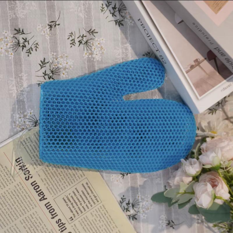 Honeycomb Exfoliating Shower Finger Caps Body Scrub Cleansing Bath Mitt Breathable Odorless Skin Care Tool Multi-Color