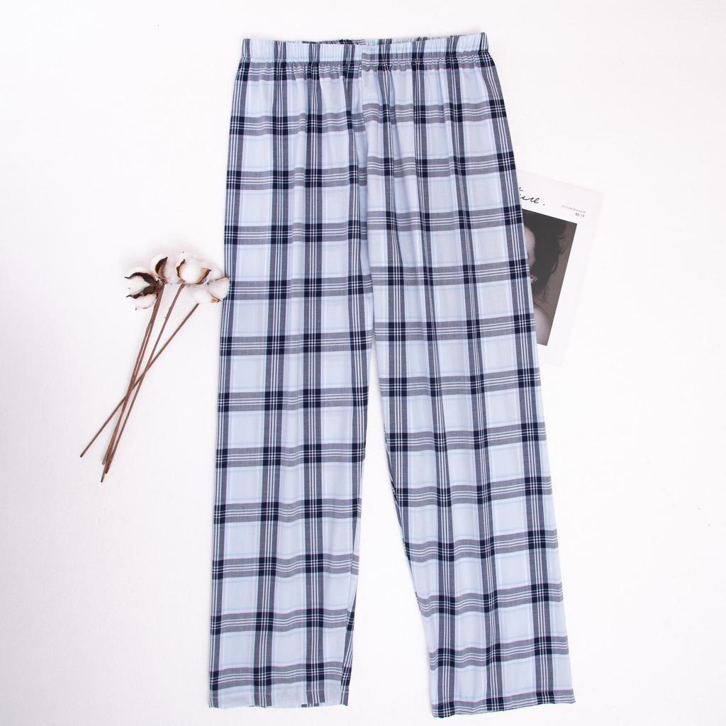 Men's Plaid Cotton Pajama Pants - Loose, Casual, Home and Outdoor Wear