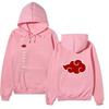 Unisex Naruto Akatsuki Hoodie, Double Side Red Cloud Symbol Print Anime Pullover Long Sleeve Hooded Sweatshirt
