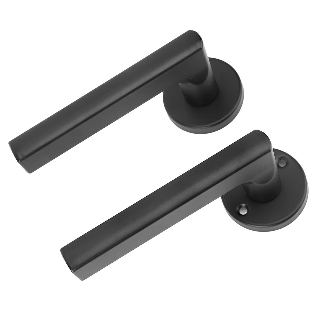 Klamka z Zamkiem na Klucz Duża Solidna Gałka Pogrubiony Panel Aluminium Żelazo Stal Wewnętrzny Zamek do Sypialni Czarny