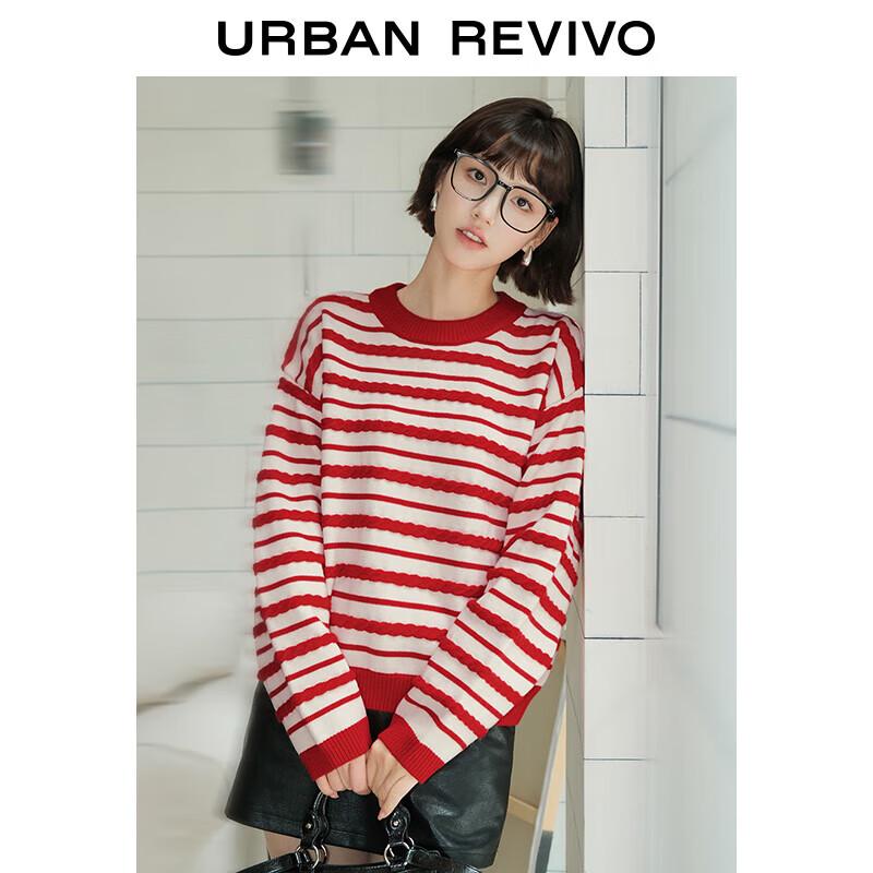 

UR Women s Striped Loose Knit Sweater S
