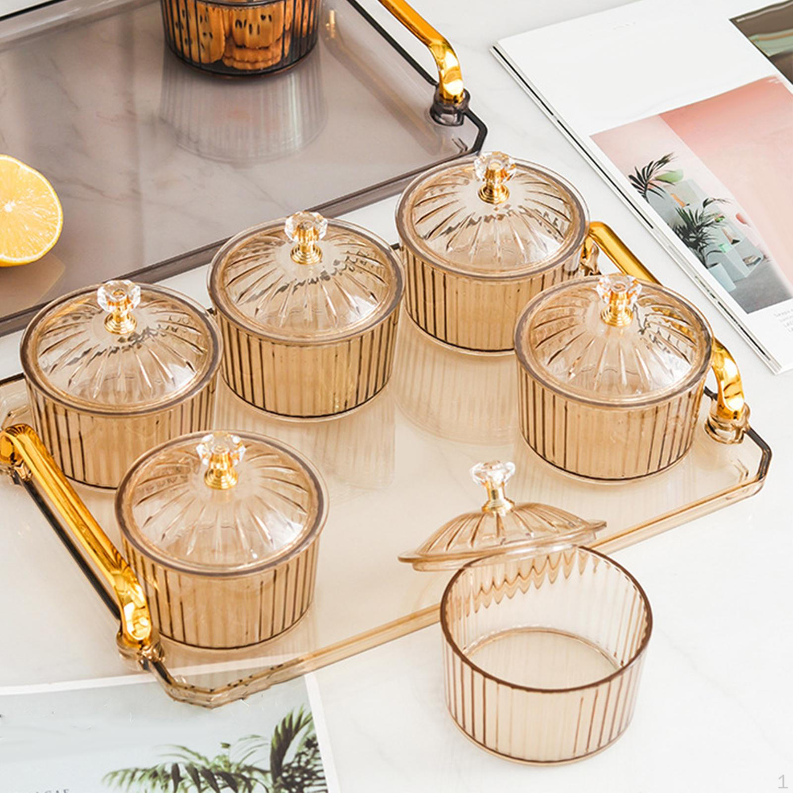 

2x Plastic Serving Tray with Handles for Countertop Food Storage