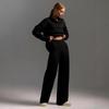 European & American Polo Collar Casual Pullover with Wide-Leg Pants Two-Piece Set for Women - Autumn/Winter 2025 Collection