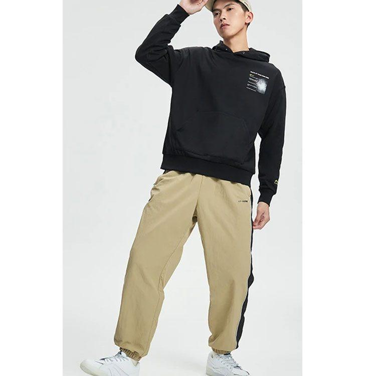 Li Ning Skateboard Sweatshirts Unisex Black Hooded Moderate Regular AWDR451-1