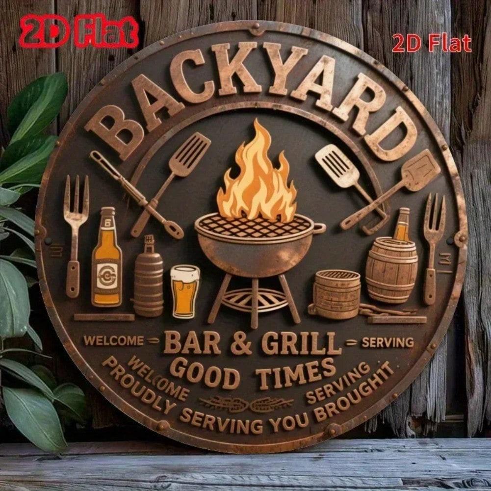 

Vintage Bar Grill Metal Sign Kitchen Wall Decor Home Pub Club 20x20 різнокольоровий