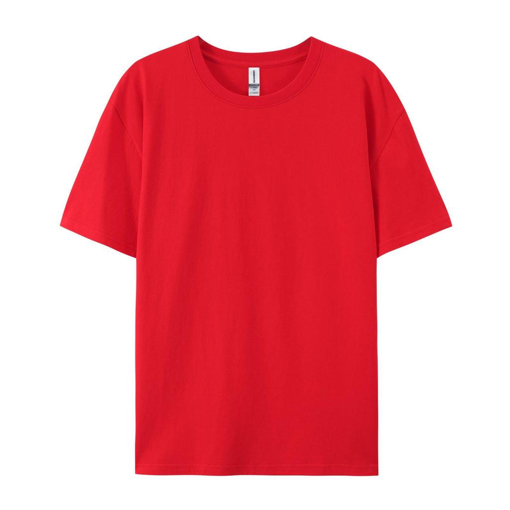 T-shirt Unisex Cotone Girocollo Manica Corta Vestibilità Larga - Colore Unito Traspirante per l'Estate