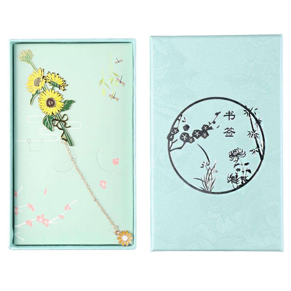 

Поставщик школьных учителей кисточки Подарочная коробка Красочные ремесла для чтения Зажим для книг Закладка «Подсолнух»