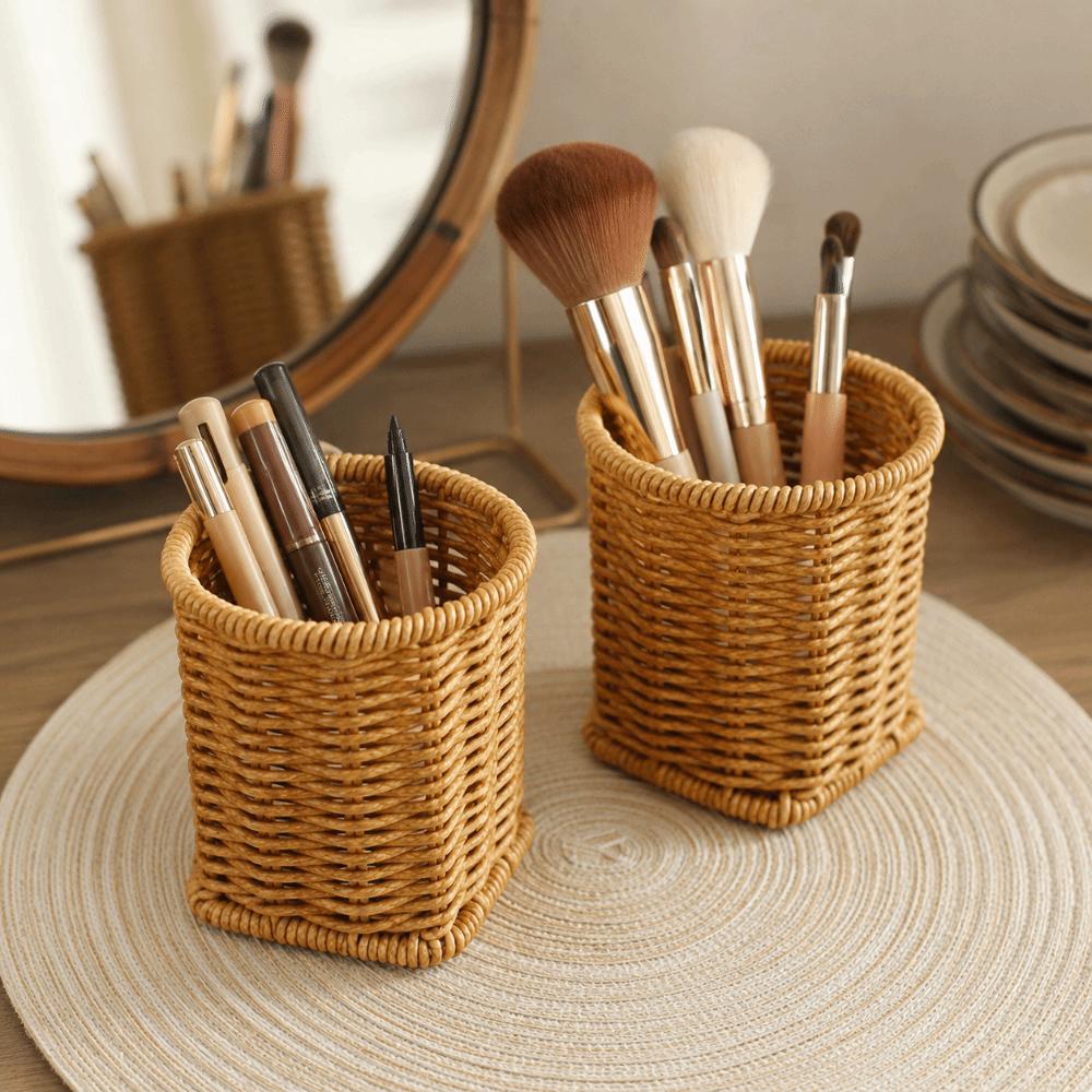 Simple Tableware Storage Container Rustic Style Fork Chopsticks Rack Office Use