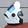 ORZ Open Face Helmet Men's and Women's Four Seasons Dual Mirror Electric Bicycle Full Helmet Tail Wing