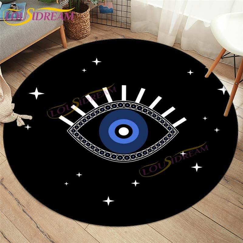Evil Eye Covor Covor Decoratiuni Interioare Hamsa Palm Mandala Covor Covor Sufragerie Covor Boho Chic Rotund Scaun Covor Rotund