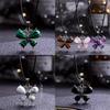 Crystal Necklace With Butterfly Pendant And Purple Quartz For Unique Fashion Jewelry