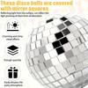 10 Stück Discokugel Festival Feiertag Bar Party Dekoration Kugel Reflektierendes Glas Silberne Kugeln für Hochzeit Geburtstag Dekor Funkelnd