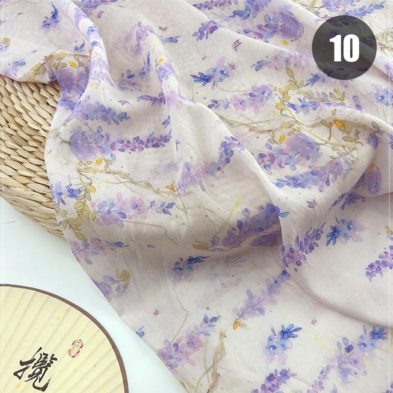 150X50Cm Summer Thin Linen Printing Fabric New Chinese Style Dress Fabric Figure Retro National Cheongsam Hanfu Shirt Fabric