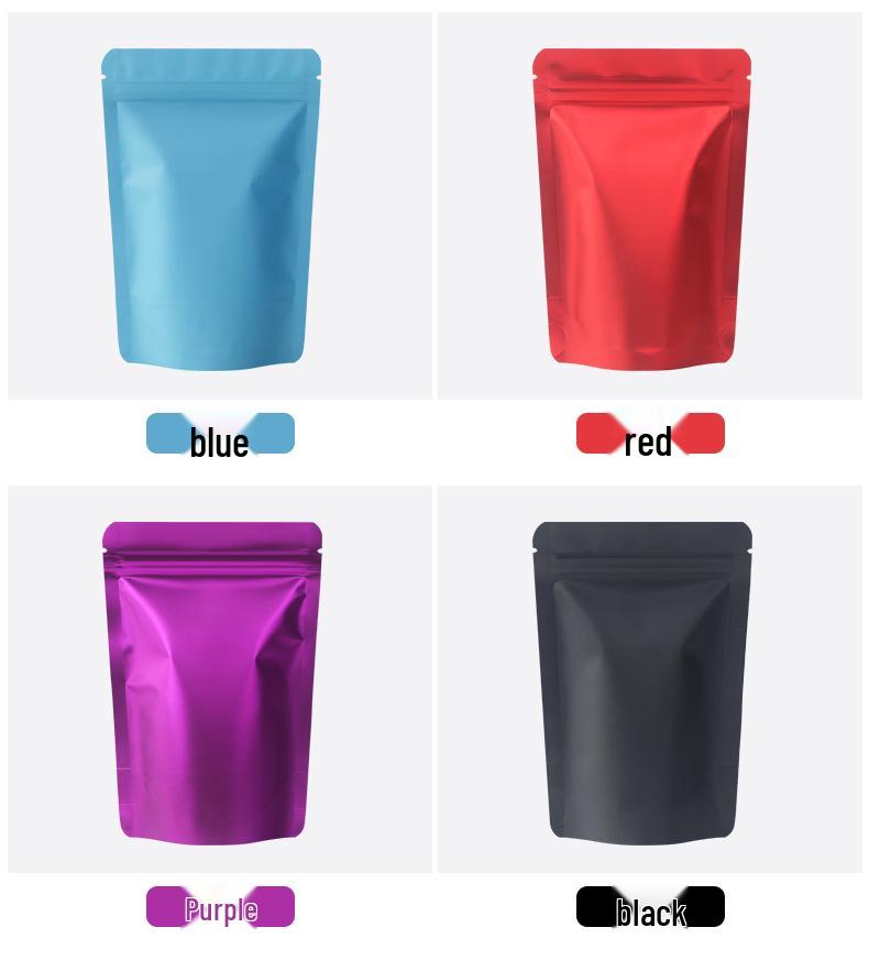 Matte Frosted Aluminum Foil Zipper Bag with Custom Logo for Medicine Powder Packaging