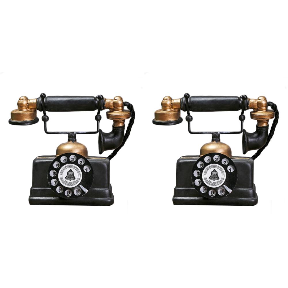 

1/2PCS Retro Telephone Model Vintage Ornament Craft Home Living Room Decoration Gift Exquisite and Delicate Design Appearance