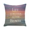 Seascape Theme Decorative Pillow Case Letter Beach Ocean Animals and Plants Home Hotel Living Room Sofa Cushion Cover