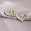 Trendy Love-Shaped Cubic Zirconia Stud Earrings – Stylish & Unique Design with High-End Appeal