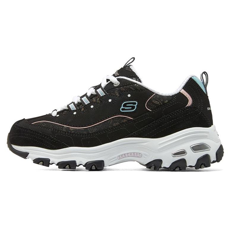 Skechers DLites Sparkling Rain Кожаные Модные Прочные Низкие Папины Кроссовки Женские Кроссовки Черный Белый 149060-BKLB 35