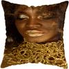Pillowcase Bedroom Black and Gold African Woman  Living Room Pillow Decoration Cushion